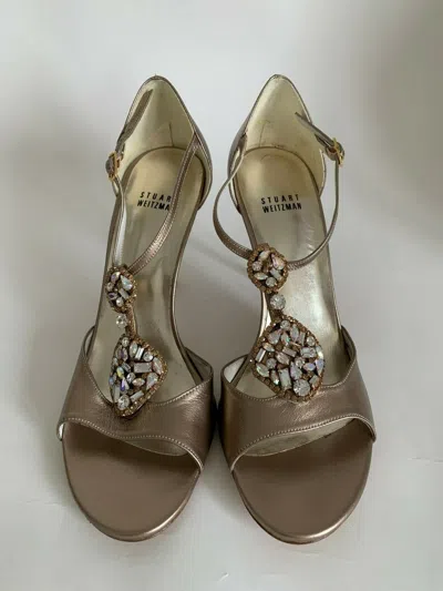 Pre-owned Stuart Weitzman Rockclimb $535 (made In Spain) In Beige