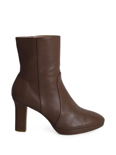 Pre-owned Stuart Weitzman Rosalind 90 Platform Ankle Boots In Brown