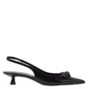 Stuart Weitzman Rosie 35 Leather Slingbacks In Black