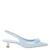 Stuart Weitzman Rosie 35 Leather Slingbacks In Blue