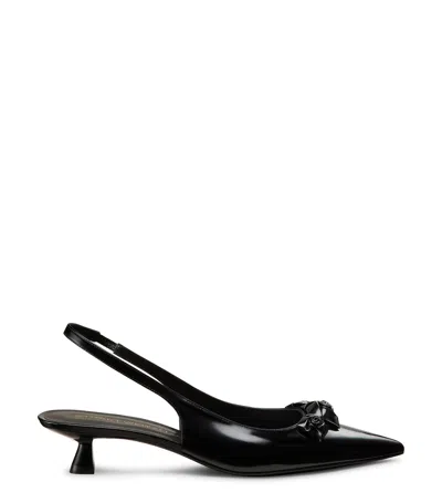 Stuart Weitzman Pointed High-heeled Sandals In Black