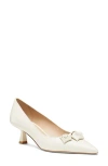 Stuart Weitzman Stuart Rosie Calfskin Kitten Pumps In Cream.