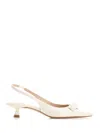Stuart Weitzman Rosie Slingback Kitten Pumps In White