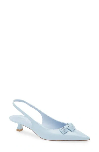 Stuart Weitzman Rosie 35 Leather Slingbacks In Blue