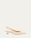 Stuart Weitzman Rosie Slingback Kitten Pumps In Linen