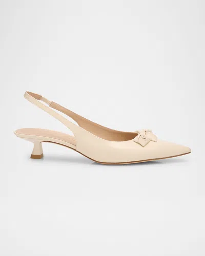 Stuart Weitzman Rosie Slingback Kitten Pumps In White