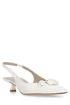Stuart Weitzman Pointed High-heeled Sandals In White