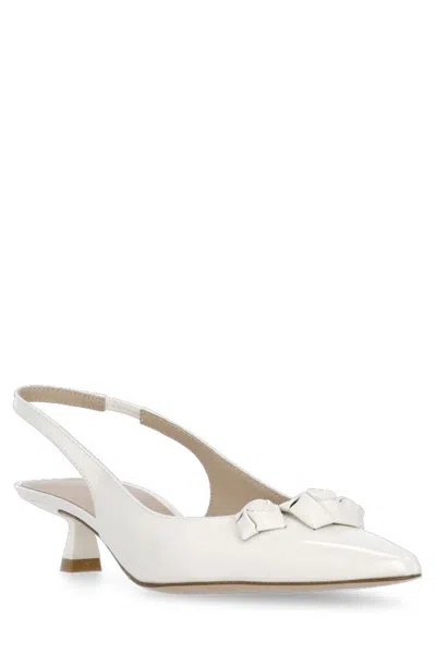 Stuart Weitzman Pointed High-heeled Sandals In White