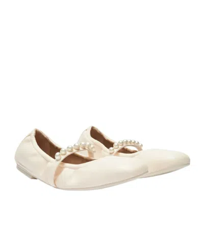 Stuart Weitzman Round Flat Shoes With Square Head In Nude