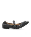 Stuart Weitzman Poppy Leather Ballet Flats In Black
