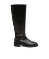 Stuart Weitzman Belted Leather Boot For Women In Black