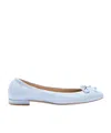 Stuart Weitzman Round-head Flat Shoes In White