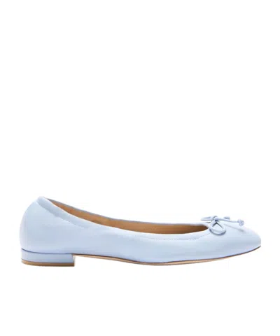 Stuart Weitzman Round-head Flat Shoes In White