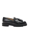 Stuart Weitzman Mila Lift Tassel-embellished Loafers In Black