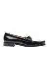 Stuart Weitzman Round Head Loafer Shoes In Black
