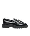 Stuart Weitzman Parker Patent-leather Loafers In Black