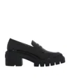 Stuart Weitzman Sleek Moccasin Flat Shoes With Chunky Platform And Timeless Design In Black