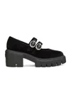 Stuart Weitzman Round Head Mary Jane Shoes In Black