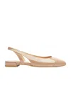 Stuart Weitzman Round-head Open-heeled Shoes In Nude