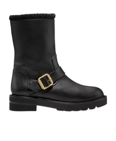 Stuart Weitzman Round Head Spliced Short Boots In Black