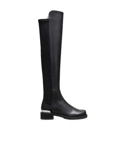 Stuart Weitzman Round-headed Boots In Black