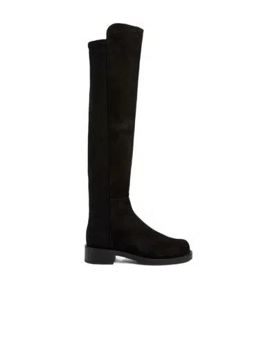 Stuart Weitzman Round-headed Boots In Black