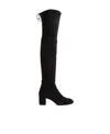 Stuart Weitzman Womens Black Tieland Suede Over-the-knee Boots In Black