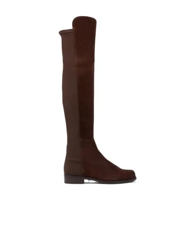 Stuart Weitzman Round-headed Boots In Brown
