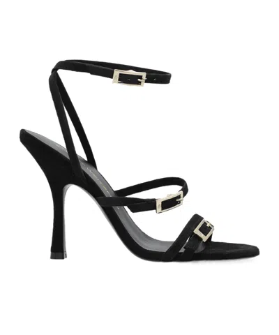Stuart Weitzman Round-headed High-heeled Sandals In Black