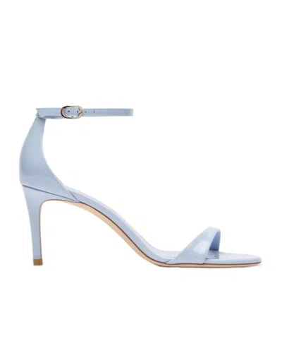 Stuart Weitzman Round-headed High-heeled Sandals In Blue