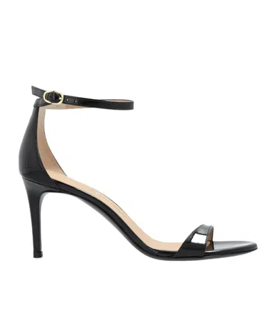 Stuart Weitzman Round-headed High-heeled Sandals In Black