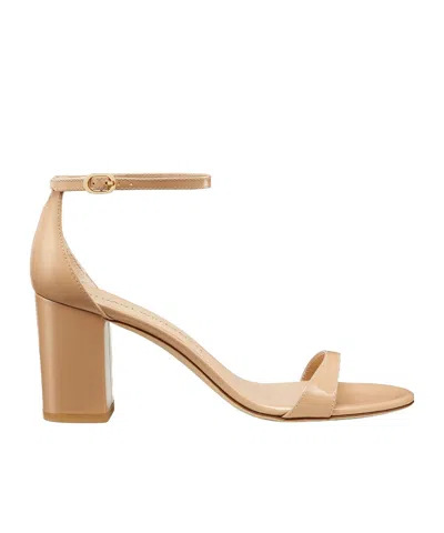 Stuart Weitzman Round-headed High-heeled Sandals In Nude