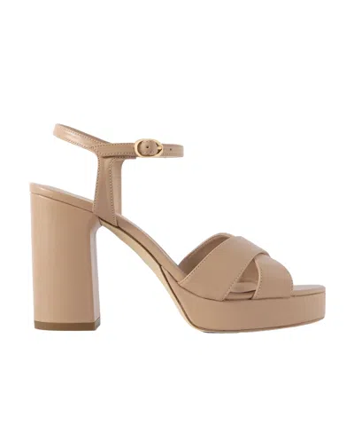 Stuart Weitzman Round-headed High-heeled Sandals In Nude