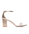 Stuart Weitzman Nudistarc Block Sandals 75mm Golden In Nude