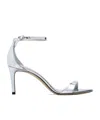 Stuart Weitzman Round-headed High-heeled Sandals In White