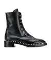 Stuart Weitzman Allie Laced Pearl Decorative Boots In Black