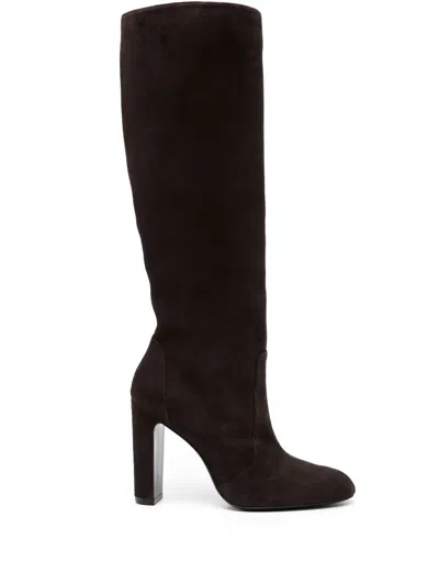 Stuart Weitzman Round-toe 120mm Suede Boots In Brown