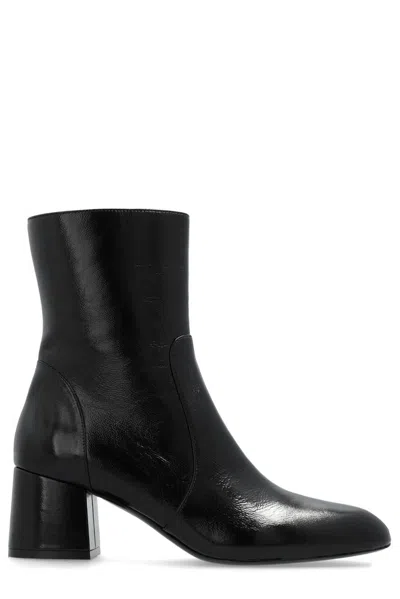 Stuart Weitzman Flareblock 60mm Leather Boots In Black