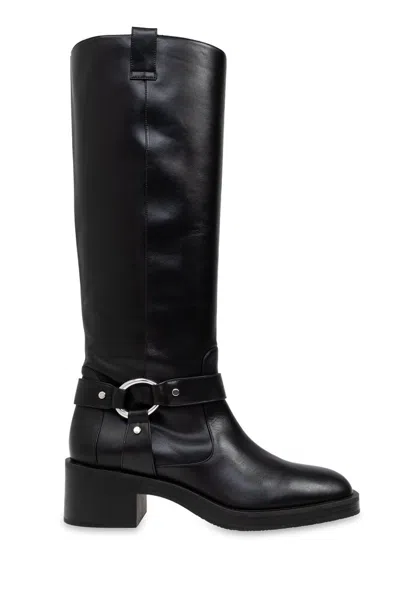 Stuart Weitzman Biker Jax Knee-high In Black