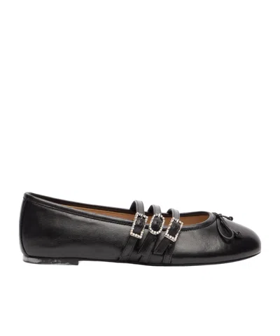 STUART WEITZMAN ROUND-TOE MARY JANE BALLET FLATS