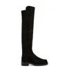Stuart Weitzman Amber Thigh-high Leather Boot In Black