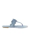 Stuart Weitzman Slide Sandals "tresse Magnolia" In Light Blue