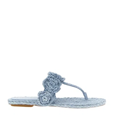 Stuart Weitzman Round Toe Slippers In Blue