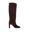 Stuart Weitzman 85mm Block-heel Suede Boots In Brown