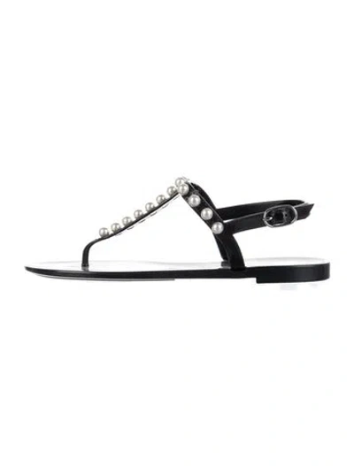 Pre-owned Stuart Weitzman Rubber Beaded Accents T-strap Sandals In Multi