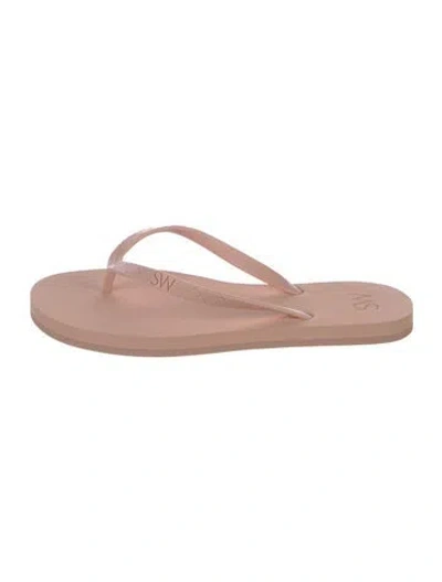 Pre-owned Stuart Weitzman Rubber Flip Flops W/ Tags In Pink