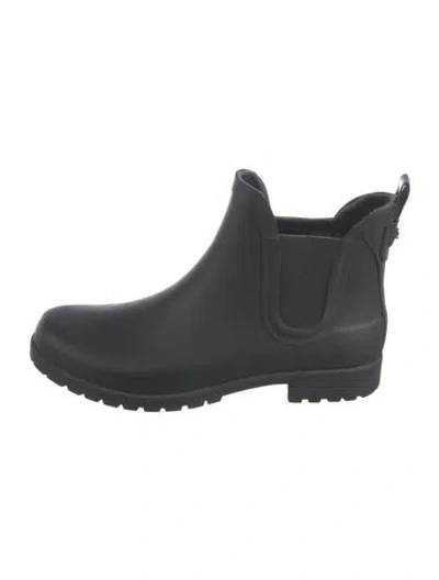 Pre-owned Stuart Weitzman Rubber Rain Boots In Black