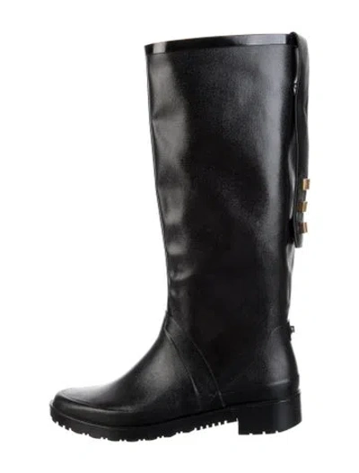 Pre-owned Stuart Weitzman Rubber Rain Boots In Black