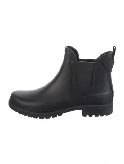 Pre-owned Stuart Weitzman Rubber Rain Boots In Black