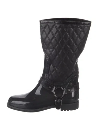 Pre-owned Stuart Weitzman Rubber Rain Boots In Black